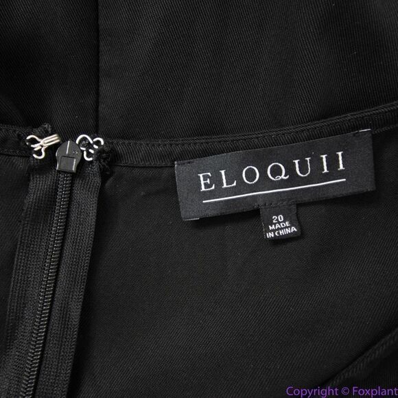 NEW Eloquii black Cropped Jumpsuit with Button Front, 20 - Picture 12 of 16
